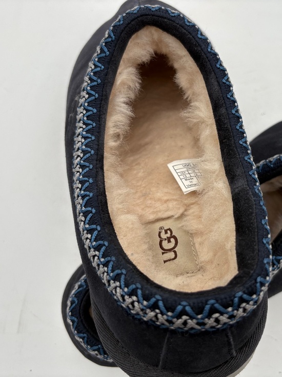 UGG Tasman Men’s Slippers 13 Navy Blue Shearling Lined Suede House Shoes 5950 - Picture 8 of 14